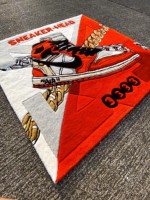 Tapis de basket en acrylique de haute qualité tufté à la main avec une chaussure de marque de designer célèbre Tapis personnalisé Espace de porte Salon au prix de gros