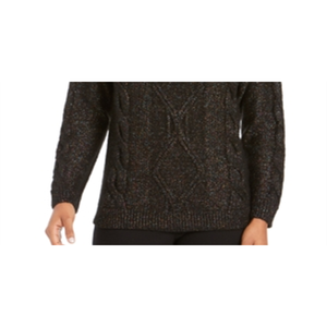 Maglione da Donna Charter Club con Collo Alto e Maniche Lunghe, Glitterato, Casual, Invernale, Nero, Taglia Piccola, Traspirante - Product Image 3