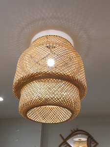 High Quality Midcentury Design Bamboo Pendant Light Bamboo <b>Lamp</b> with Light Fixture - Product Image 4