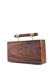 Bolso de mano tipo clutch de madera elegante y moderno para mujer, disponible al por mayor. Bolso clutch de madera de calidad con diseño minimalista. - Product Image 2