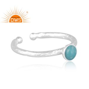 Best Selling Fine Sterling Silver Natural Arizona Turquoise Gemstone <b>Adjustable</b> <b>Ring</b> Jewelry for Women Gift for Her - Product Image 3