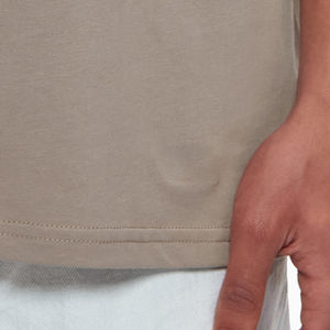 Vente en gros de t-shirt pour hommes de haute qualité 100% coton conception personnalisée OEM tenue décontracté surdimensionné épaules tombantes coupe boxy col montant - Product Image 5