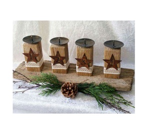 Candelabros de madera de Navidad hechos a mano de alta calidad, accesorios decorativos de temporada de larga duración - Product Image 4