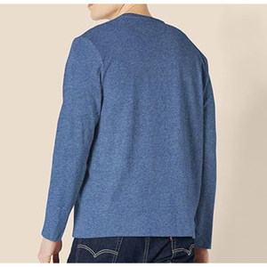 เสื้อยืดคอกลมแขนยาวทรงปกติสำหรับผู้ชาย ผ้าฝ้ายล้างแบบคลาสสิก สวมใส่สบาย ไม่ยับ ระบายอากาศได้ดี เหมาะสำหรับใส่ในชีวิตประจำวัน - Product Image 3
