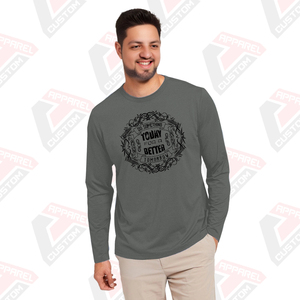 เสื้อยืดผ้าฝ้ายแขนยาวของผู้ชายมรดกเป็นมิตรกับสิ่งแวดล้อมผ้าปะติดสวมใส่สบายในฤดูร้อนสไตล์ผ้ายีนส์ผ้าลูกฟูก - Product Image 2