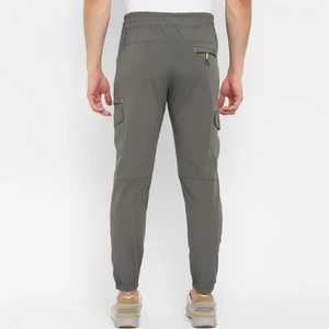 Men's Casual 100% Woolen Trousers <b>Elastic</b> Waist Mid Waist Straight Pattern Plain Dyed OEM Service Available - Product Image 3
