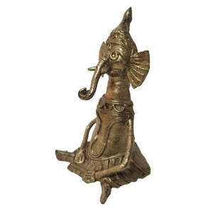 Escultura Dhokra Única de Mukherjee Handicrafts, Pieza Decorativa de 20.2x6.4x10cm - Product Image 2