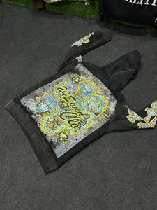 Pull brodé personnalisé sweat à capuche de couleur noire impression DTF de haute qualité 100% coton unisexe hiver poche Service OEM nouveau - Product Image 6