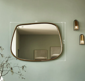elegantEctangle Home Design Wall <b>Mirror</b> with Wood <b>Frame</b>, Ideal for Pinterest-Inspired Decor, Just Married Giftbeautifulstylish - Product Image 2