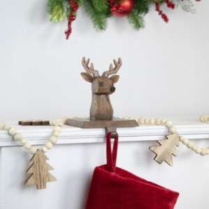 Santa Holiday Workshop <b>Stocking</b> Holder Metal Stand Fireplace Mantel Decor Festive Elf Snowflake Reindeer <b>Christmas</b> Display - Product Image 4