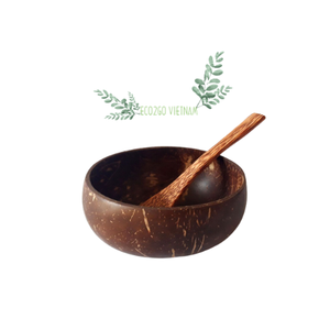 Accepter Logo personnalisé pour bol en coquille de noix de coco naturelle/bol en noix de coco et cuillère à noix de coco coffret cadeau de haute qualité et à prix réduit - Product Image 1