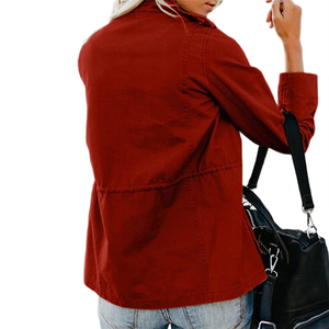 High Street Women's Lightweight 100% Cotton Canvas Jackets <b>Stand</b> Collar Full Sleeves Breathable Jackets - Product Image 2