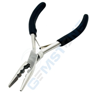 Professional 6.5 Inch Stainless Steel Long Nose 3-Hole Flat Mouth Hair Extension Pliers for Micro Rings Nano Beads - Product Image 2