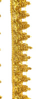 Bordure en dentelle à pompons avec fil doré et paillettes, couleur personnalisable, taille 15 mm, en nylon, pour vêtements, textiles de maison, sacs de danse