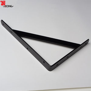 Supports d'étagères noirs, support robuste, étagères murales flottantes en métal, supports d'étagères en forme de L à faire soi-même - Product Image 4