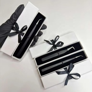 แหนบต่อขนตาคุณภาพสูง GETUP BROSONS IMPEX สแตนเลสสตีล 10 มม. ป้องกันไฟฟ้าสถิต แยกเส้นขนตาได้ดี สีดำด้าน ปลายสีทอง เรียบลื่น - Product Image 1