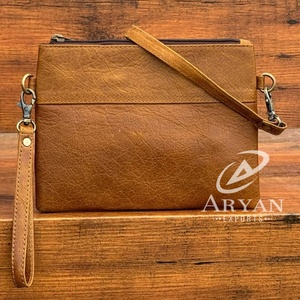 Fabricant de luxe personnalisé pleine fleur en cuir véritable bracelet sac à bandoulière pour femmes en cuir de vache élégant Mini pochette sac à main - Product Image 1