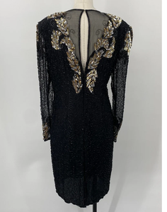 Elegante vestido de cóctel de longitud completa antiestático para mujer, malla polivinílica transpirable para fiestas nocturnas con bordado de cuentas de perlas - Product Image 3