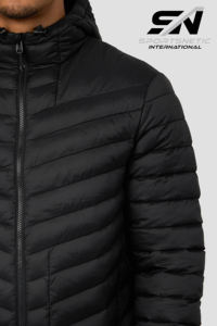 Black Blank Puffer Poly Down <b>Jacket</b> Bubble Coat for Men OEM Customized Men's North Down Face <b>Jacket</b> <b>Packable</b> - Product Image 3