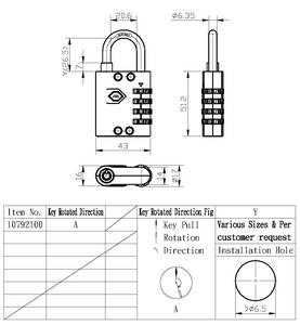 Alta seguridad 4 dígitos código Dial combinación cuadrado resistente contraseña aleación de zinc candado con llave para la venta - Product Image 6