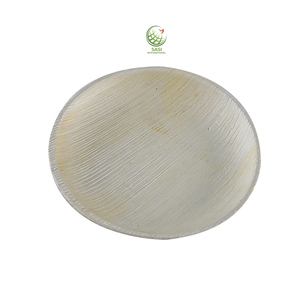 Platos de hoja de palma redondos desechables biodegradables naturales para bodas disponibles en diferentes formas para servir alimentos - Product Image 1