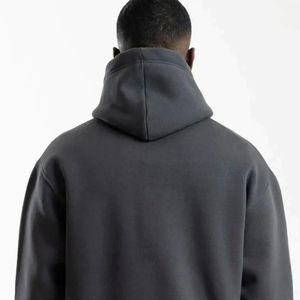 Sweat-shirt à capuche thermique pour homme en coton 100% à manches longues avec fermeture éclair et motif uni, tissu polaire en gros pour l'hiver, OEM - Product Image 6