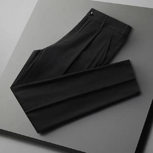 Pantalon décontracté d'affaires de luxe léger OEM pour homme, pantalon en lin extensible en polaire d'hiver, taille mi-haute, imperméable et respirant - Product Image 3