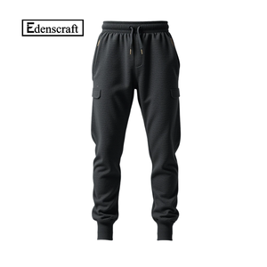 Pantalones de chándal para hombre, cómodos, negros, deportivos, holgados, transpirables, personalizables, para gimnasio, informales, para todos los días, LICRA/algodón - Product Image 1