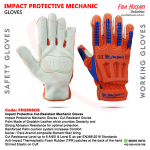 Vente chaude TPR Oilfield Construction Protection industrielle résistante aux coupures Gants de mécanicien de sécurité Sécurité en cuir Gants de sécurité ANSI 6 - Product Image 6