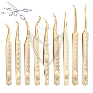 Pince à épiler pour extension de cils Meilleure vente Pince à épiler solide Pince à cils durable Marque privée Logo en acier inoxydable - Product Image 1