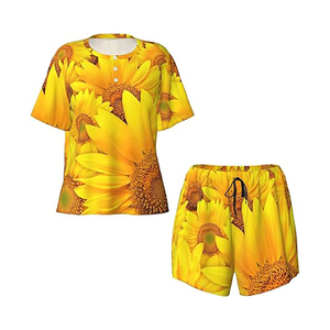 Comfortable High Quality Solid Casual Two Piece Shorts <b>Set</b> Women's Shirts and Shorts <b>Twin</b> <b>Set</b> 100% Cotton Breathable - Product Image 1