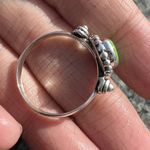 Handmade 925 Sterling Silver <b>Green</b> Turquoise Ring Bohemian Filigree Statement Ring Vintage Artisan Oval Gemstone <b>Jewelry</b> - Product Image 6