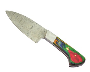 Juego de cuchillos de cocina de hoja de acero de Damasco hecho a mano, 5 piezas, el mejor juego de cuchillos de Chef de Damasco, mango de madera con bolsa de cuero - Product Image 3