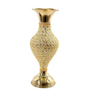 Florero de latón con diseño floral en relieve, decoración de lujo para el hogar, acabado brillante, precio directo de fábrica, alta calidad - Product Image 5