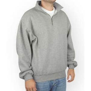 Sweat-shirt à col montant et demi-fermeture éclair pour homme avec logo personnalisé en coton mélangé épais, coupe élégante, parfait pour le travail ou le week-end - Product Image 1