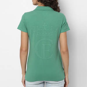 Cuello redondo de algodón 100% para mujer para Polo logotipo personalizado OEM y diseño de color estilo informal al por mayor - Product Image 3