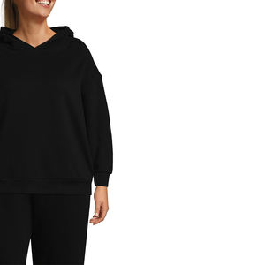 Sudadera con capucha de Invierno para mujer de talla grande de algodón 100% de peso pesado Diseño personalizado y logotipo Transpirable Loose Fit Print Logo Chándales - Product Image 3