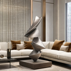 Özel yapılmış büyük Metal Spiral heykel dikey antika demir ev dekorasyon için siyah kaplama House up ev süs - Product Image 2