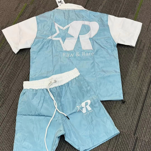 Logo personnalisé de haute qualité hommes demi fermeture éclair Jogging coupe-vent survêtement ensembles respirant imprimé grande taille pour l'été - Product Image 1