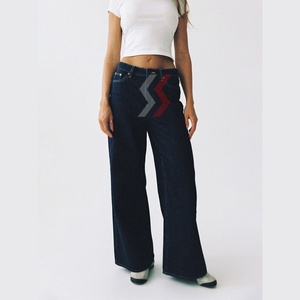 กางเกงยีนส์สำหรับผู้หญิงกางเกงคาร์โก้ผ้ายีนส์ใส่สบายระบายอากาศได้ดีดีไซน์ออกแบบได้ตามต้องการ - Product Image 4