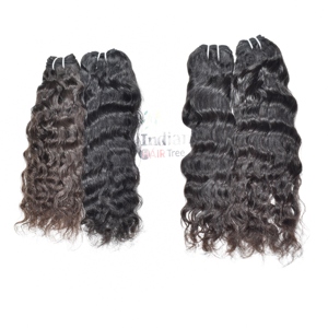 Machine non traitée Double trame indienne cuticule aligné vierge bouclée faisceaux naturels d'extensions de couleur noire cheveux humains - Product Image 4