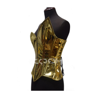Corset Asymétrique PVC Doré