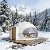Dôme géodésique de luxe de 8 m en acier pour glamping, événements extérieurs, hôtel avec poêle