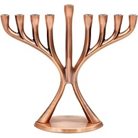 Menorah Hanukkah Bougeoir En Laiton Antique Fini Métal Aluminium 9 Menorah Bougeoir Décoratif