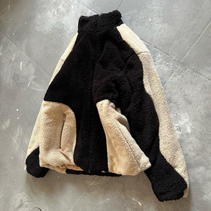 OEM Custom Embroidery Logo Oversized Colorblock Winter Sherpa <b>Fleece</b> <b>Jacket</b> for Men Customized Sherpa <b>Fleece</b> <b>Jacket</b> for Unisex - Product Image 4