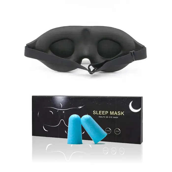 Atacado Conjuntos De Dormir Máscara De Olho Redução De Ruído Espuma Tampões De Ouvido Logotipo Personalizado 38dB Barato Eyemask