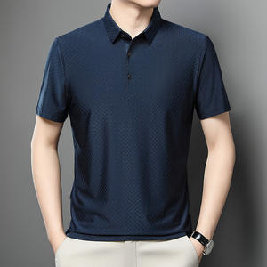 เสื้อยืดผู้ชายแขนสั้นลายตารางหมากรุกเสื้อโปโลคอปกแบบลำลองฤดูร้อน - Product Image 6