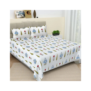 Ensemble de literie pour enfants spécial 100% coton brodé floral Queen avec sérigraphie écologique et finition artisanale - Product Image 1