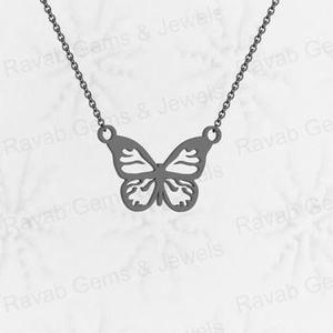 Colgante y Amuleto de Plata de Ley 925 con Diseño de Mariposa, Chapado en Oro, con Circonita, 16x28mm, Joyería Fina, Recuerdo - Product Image 6