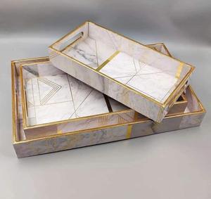 Juego de Bandejas Decorativas de MDF con Estampado Floral Esmaltado para Decoración del Hogar, Desayuno, Bodas y Regalos de Inauguración de Casa - Product Image 6